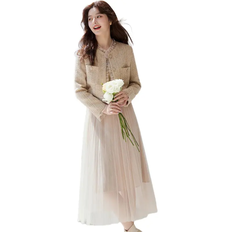 Emodues Skirt Set Women's Apricot-2