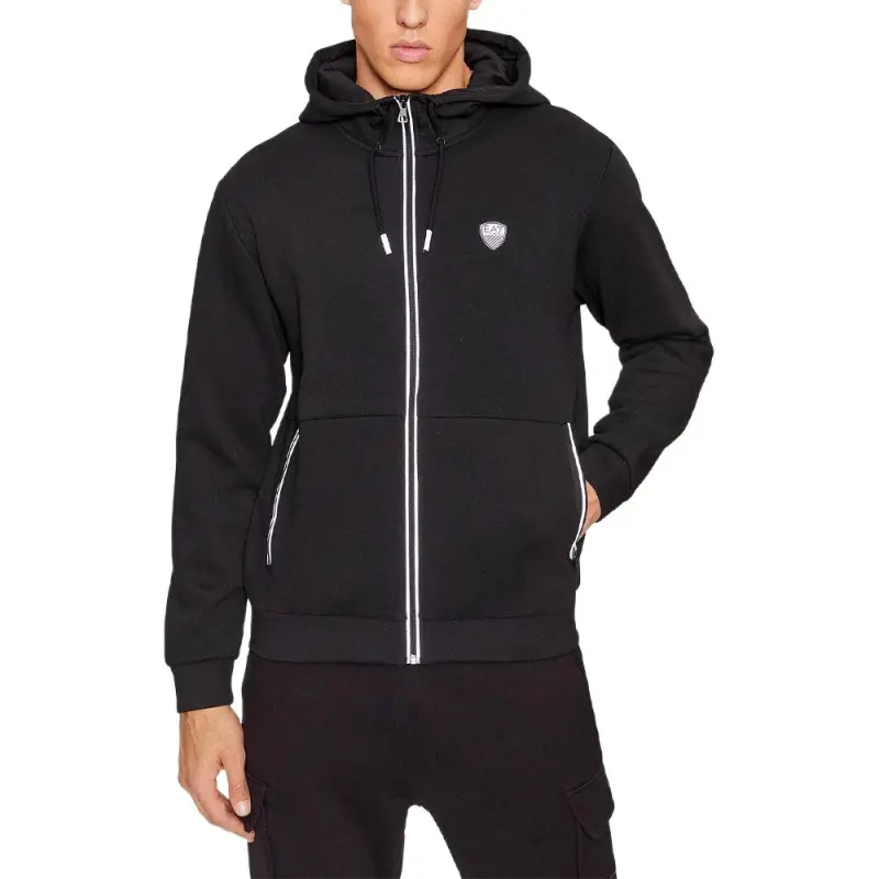 EMPORIO ARMANI Logo Patch Zip Up Hoodie-2