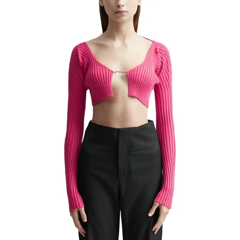 Jacquemus Pralù Cropped Knitted Cardigan-3