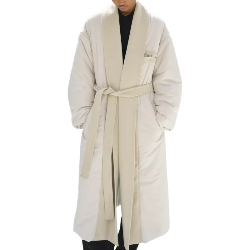 Auralee Super Fine Wool Mosser Padded Coat 'Ivory White'-1
