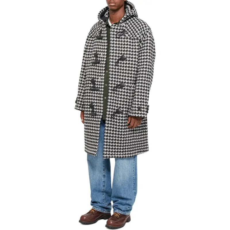 Denim Tears X Stussy Spade Jacquard Duffle Coat-4