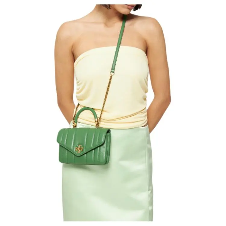 TORY BURCH Kira Nappa Leather Shoulder Bag Crossbody Bag Handbag Mini Women's Green-4