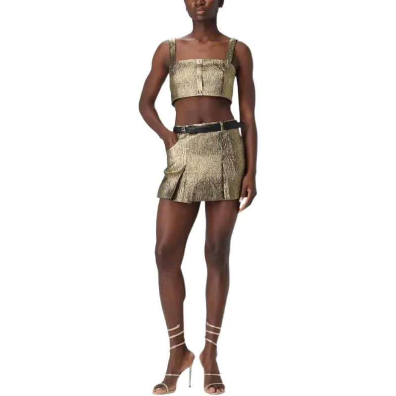 Self portrait Metallic Jacquard Skort-3