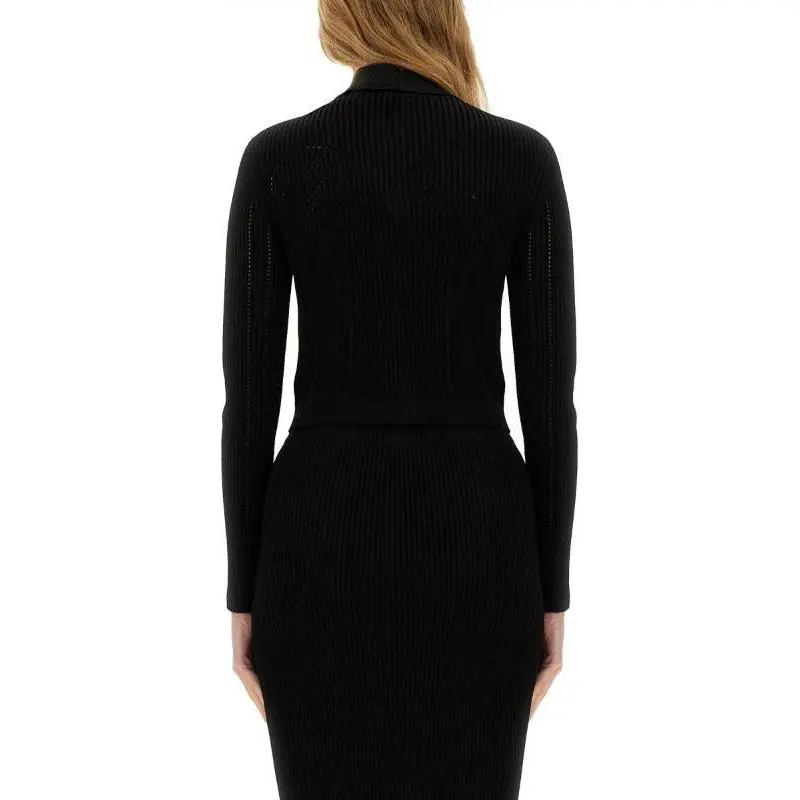 BALMAIN Long Sleeved Cropped Knitted Cardigan-1