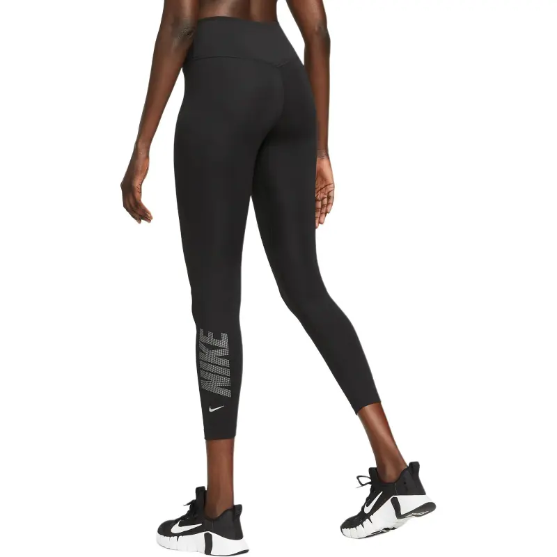 Nike One Leggings Women's Black/Metallic Silver-2