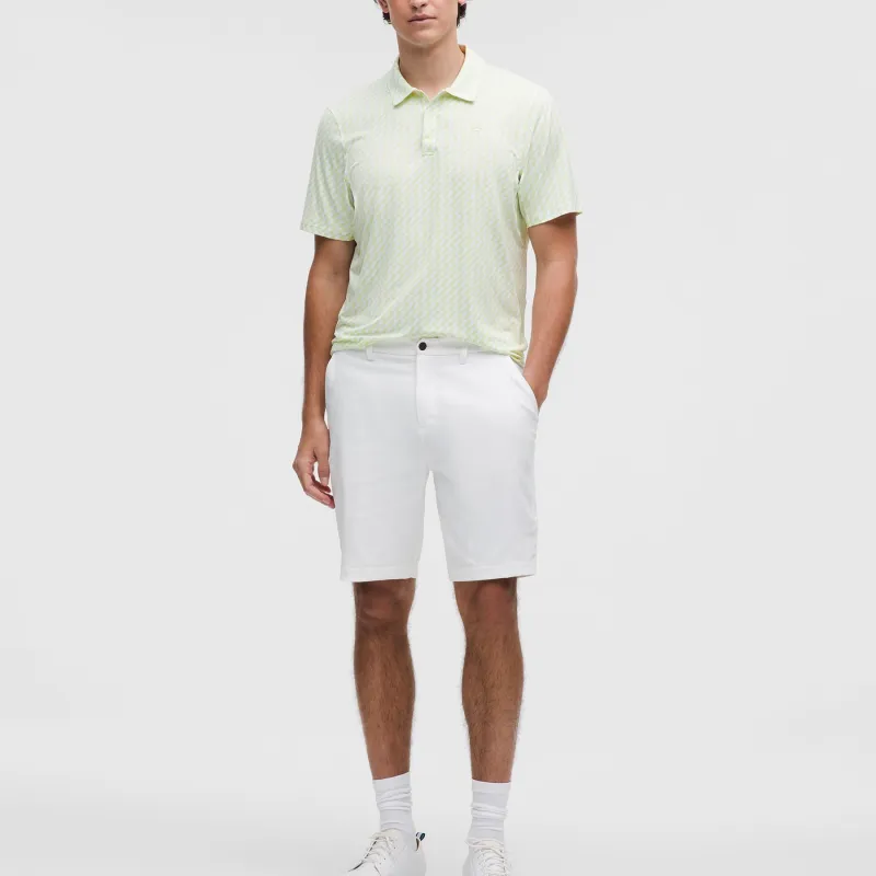 Lululemon Logo Sport SS25 Polo Shirt Men's White Herbal Green Mountain Top Checkerboard-3