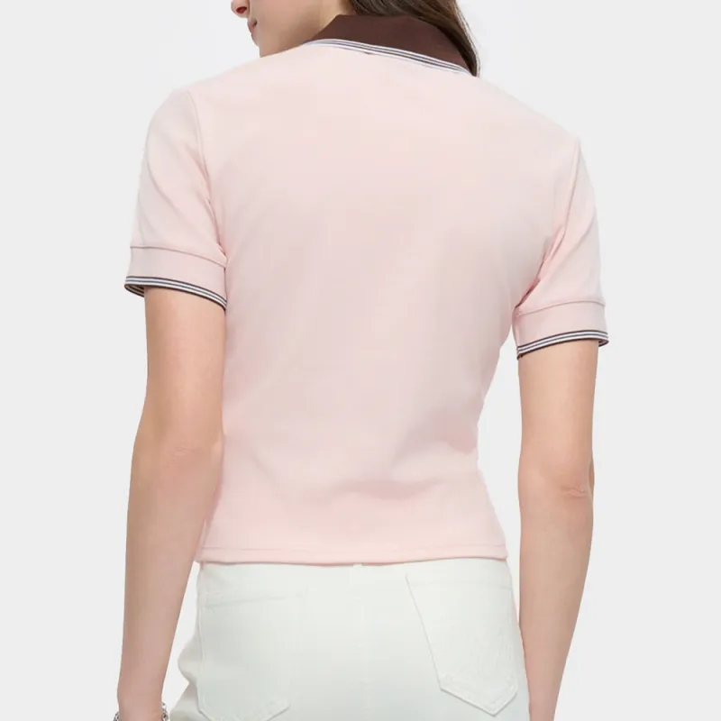 FILA FUSION FOB Polo Shirt Women's Orange Gray Pink-3