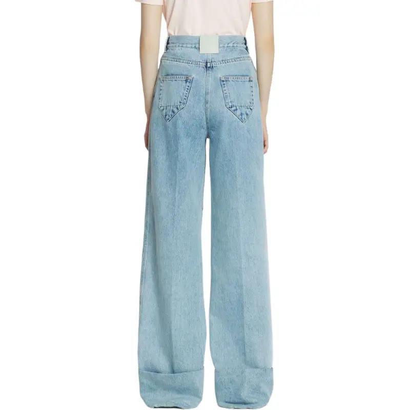 Lanvin Wide Leg Cuffed Denim Jeans-2