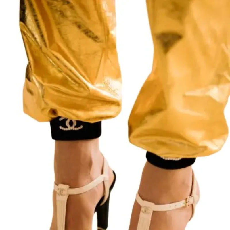 CHANEL Casual Pants Women's Gold-3