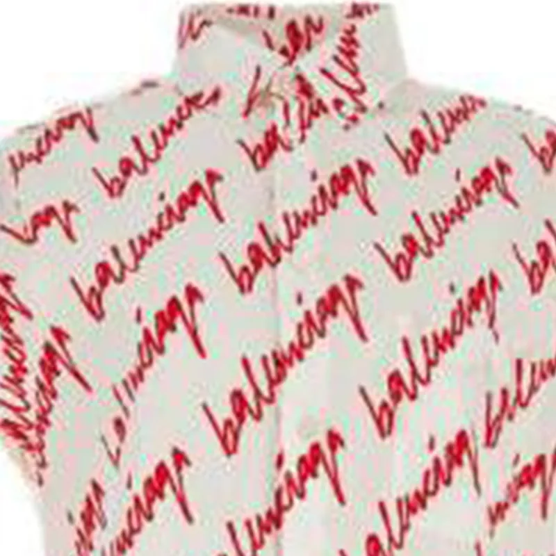 Balenciaga Allover Logo Printed Shirt Dress-2