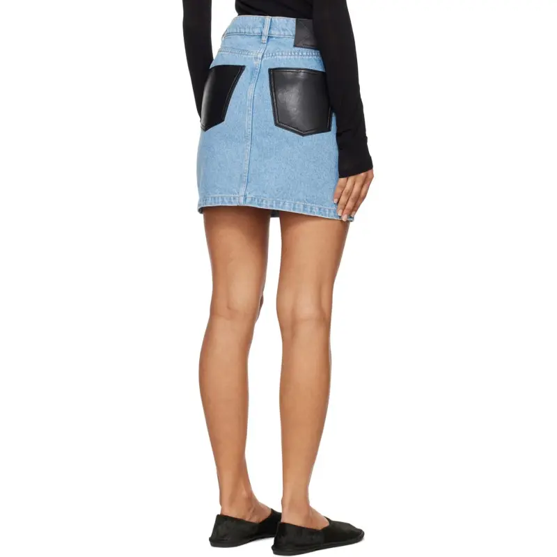 NANUSHKA Denim Short Skirts Women's Blue-1
