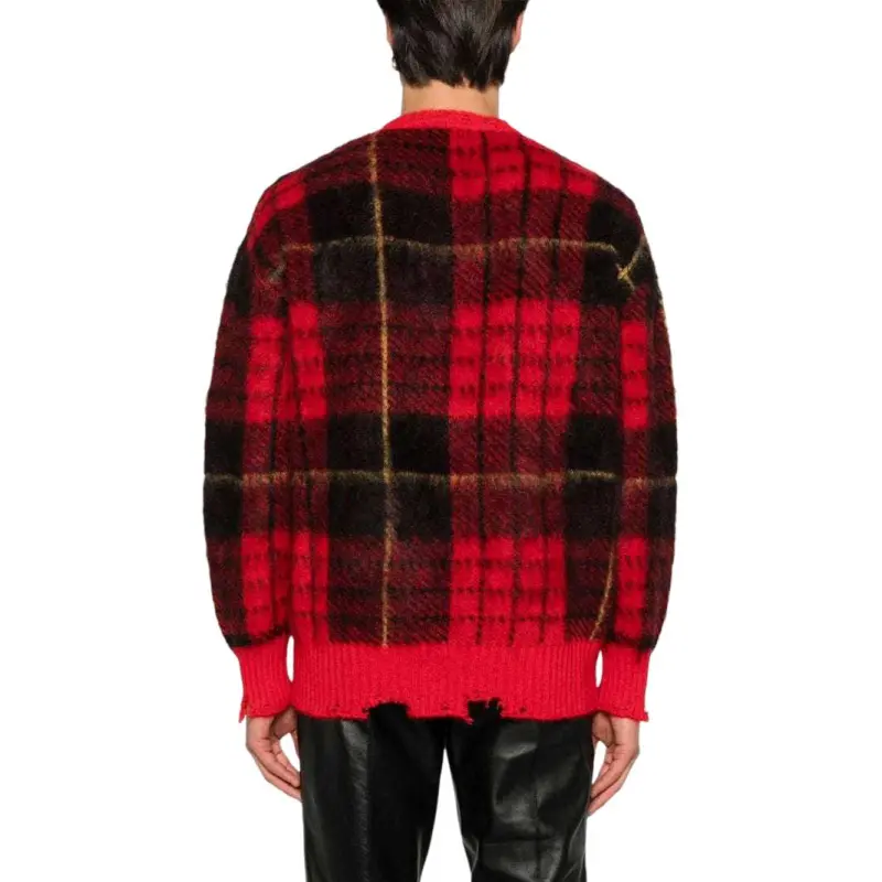 Alexander McQueen Check Pattern Distressed Jumper-2