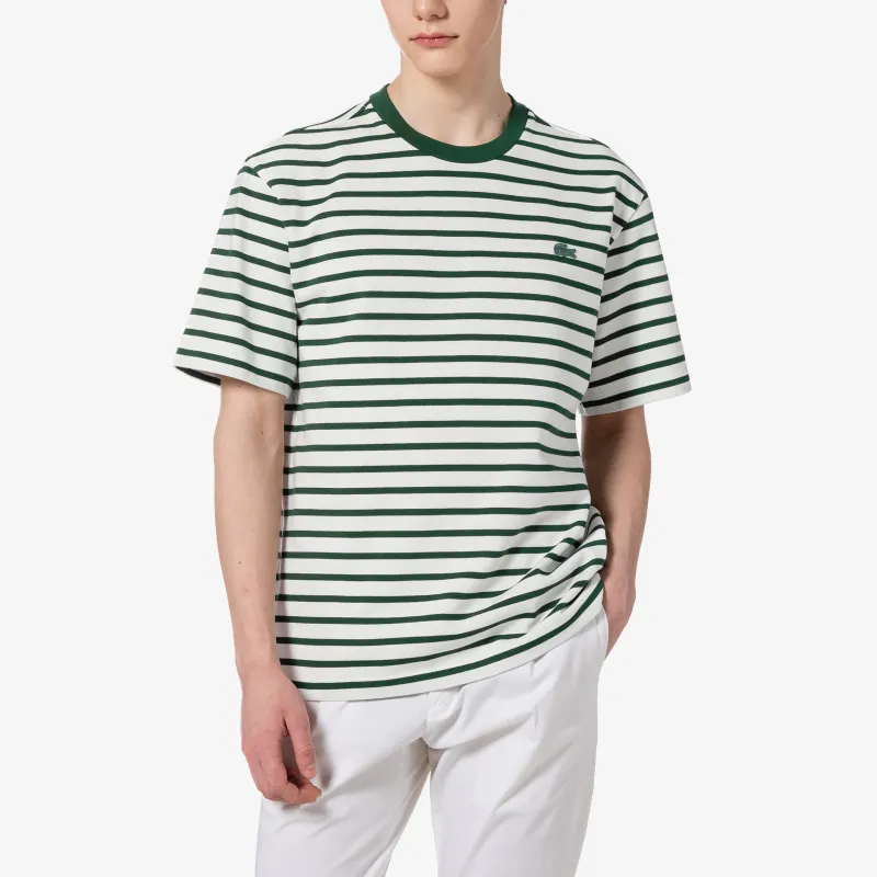 LACOSTE T Shirt Men's White Green-1