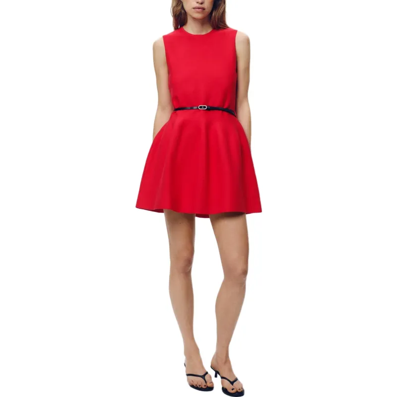 ZARA Sleeveless Dress Women's Red-4