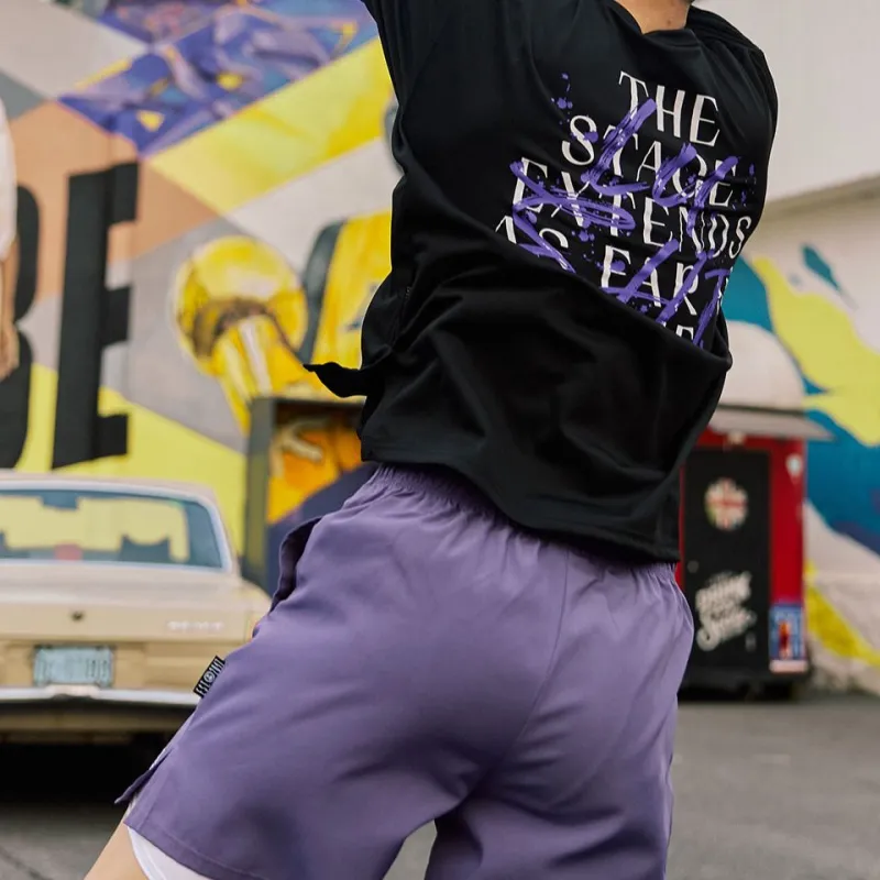 LUSHISI Basketball Shorts Unisex Purple-5