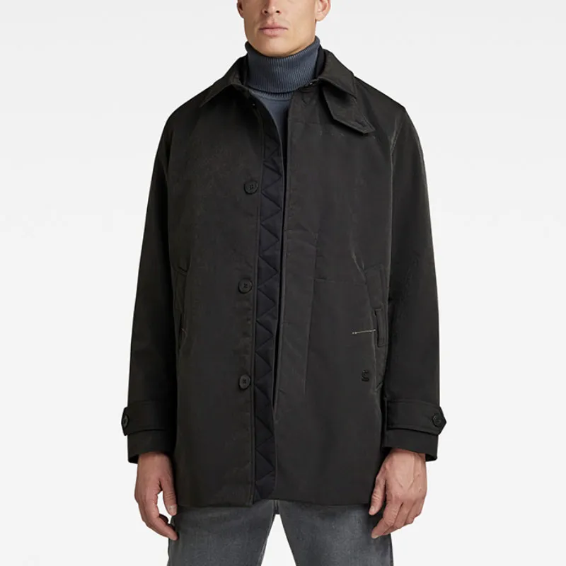 G STAR RAW Trench Coat Men's Pitch Black-1