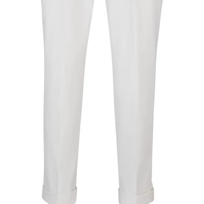 HUGO BOSS Relaxed-Fit Trousers In Stretch Wool Casual Pants Men's White-1