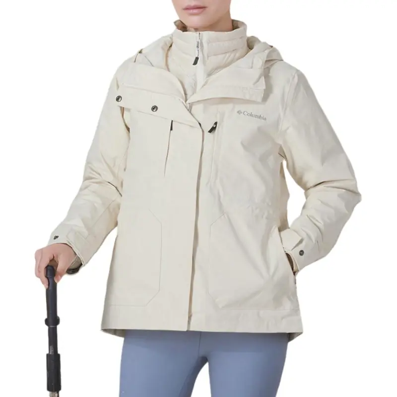 Columbia Omni Heat Waterproof Thermal Heat Reflective Windbreaker Jacket Women's Ecru-5