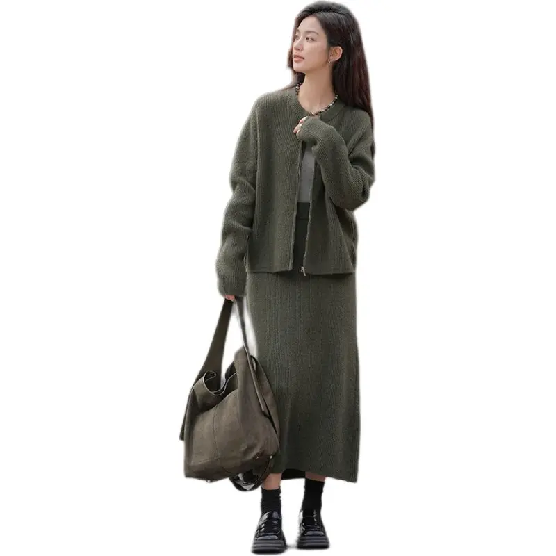 Dme Two Piece Skirt Sets Women's Clothing Sets Green-9