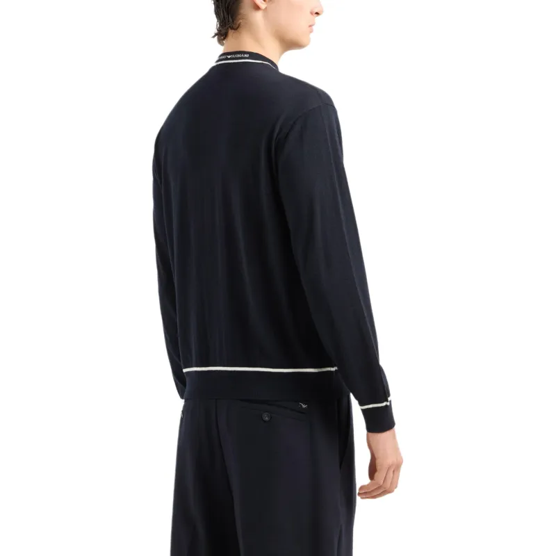 EMPORIO ARMANI Virgin wool Jumper With Jacquard Logo Detail-2