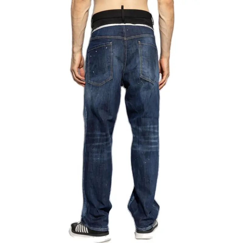 DSQUARED 2 Mid Rise Panelled Straight Leg Jeans-3
