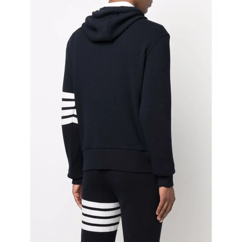 THOM BROWNE Drawstring Knitted Hoodie-4