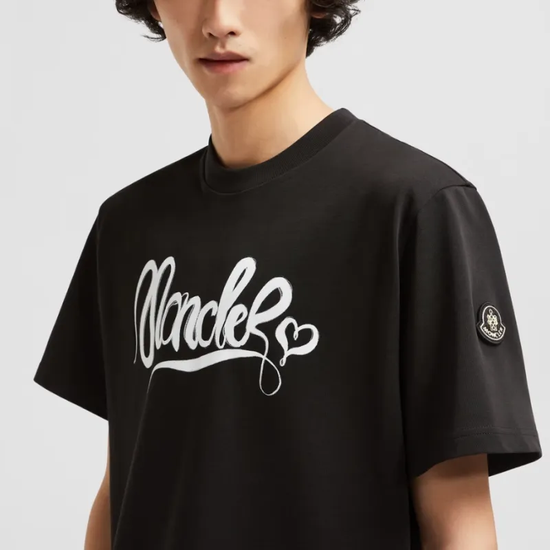 Moncler Calligraphy Logo Cotton T shirt-3