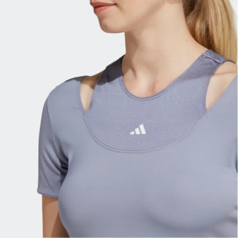 Adidas T Shirt Women's Silver Gray Violet-4