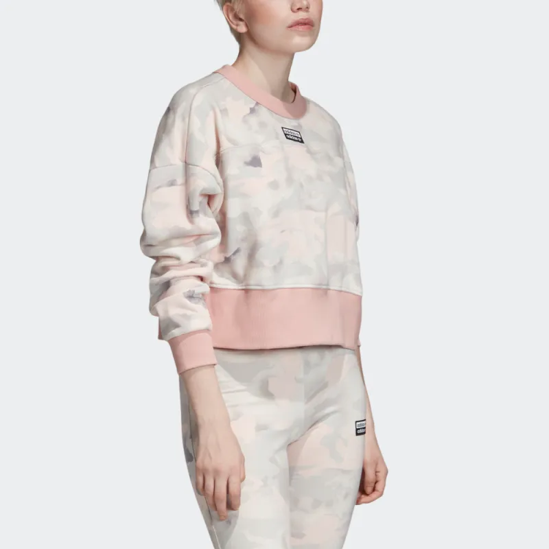Adidas Originals Clover Series Outfit Sweatshirt Women's Pink White/Ash Gray/Light Gray Desert Pink-4
