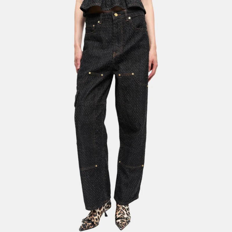 GANNI Fluffy Wide leg Jeans-3