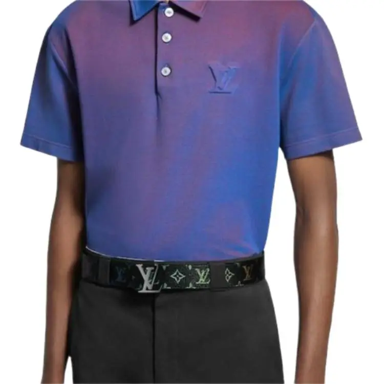 LOUIS VUITTON Iridescent Short Sleeved Piqué Polo Shirt-4