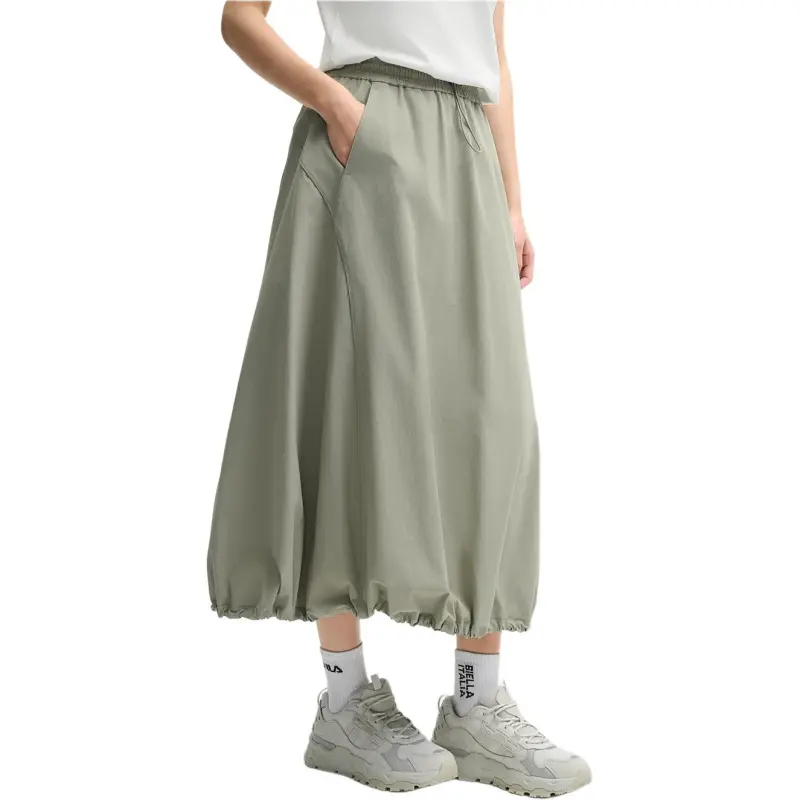 FILA ORIGINALE Casual Long Skirt Women's Green Khaki-4