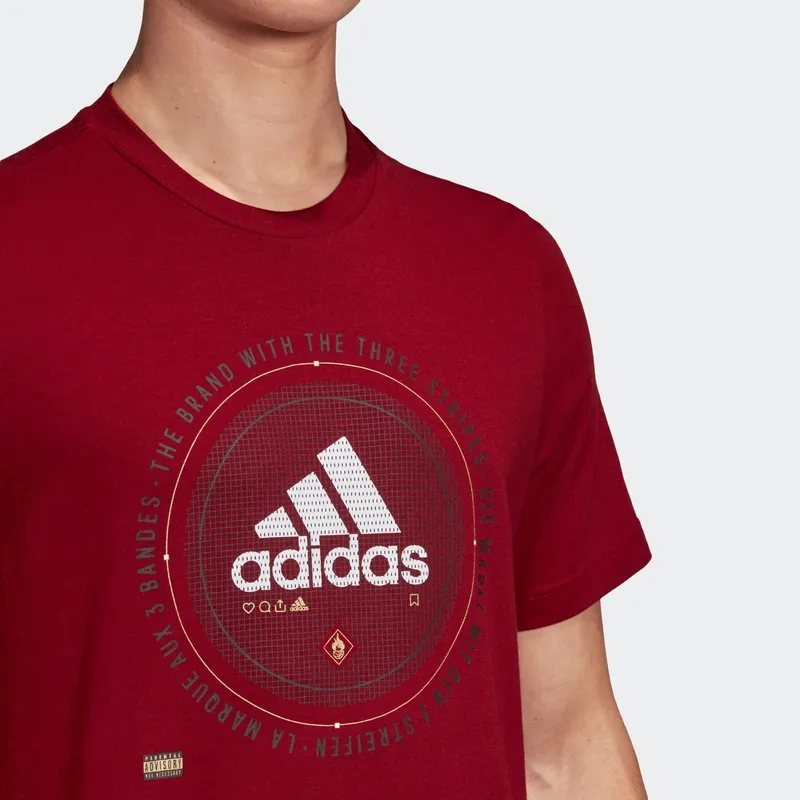 Adidas T Shirts Men Berry Red-5