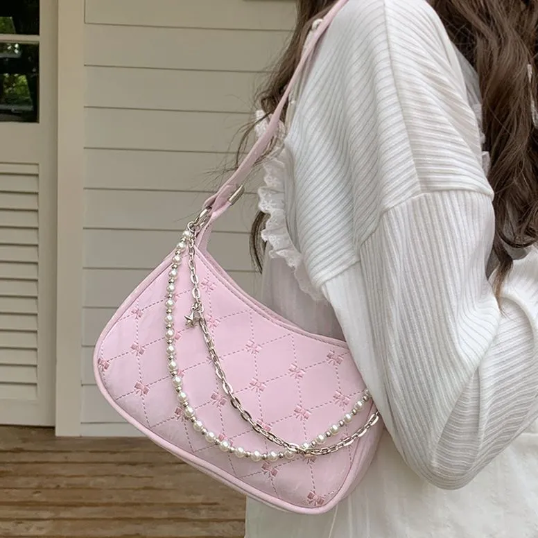 OTA PU Shoulder Bag Crossbody Bag Regular Women's Ecru Pink Black-3