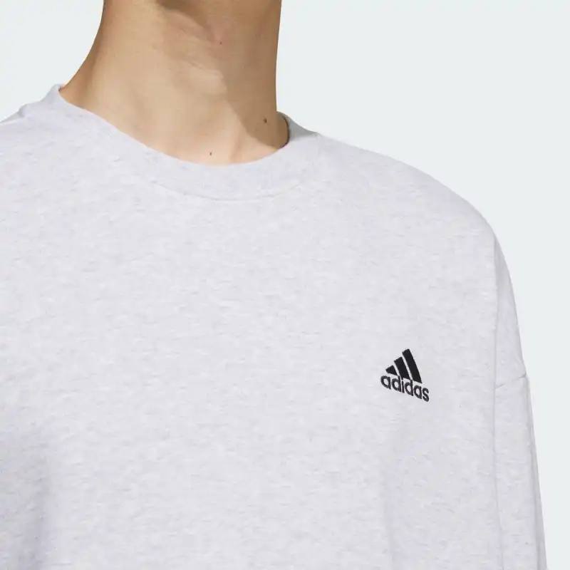 Adidas FRENCH TERRY CREW SWEATSHIRT Sweatshirt Unisex Light Heather Gray-1