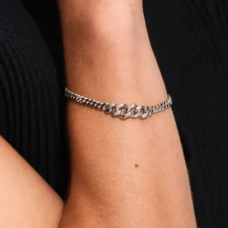 TOM WOOD Sterling Silver Dean Curb chain Bracelet-1