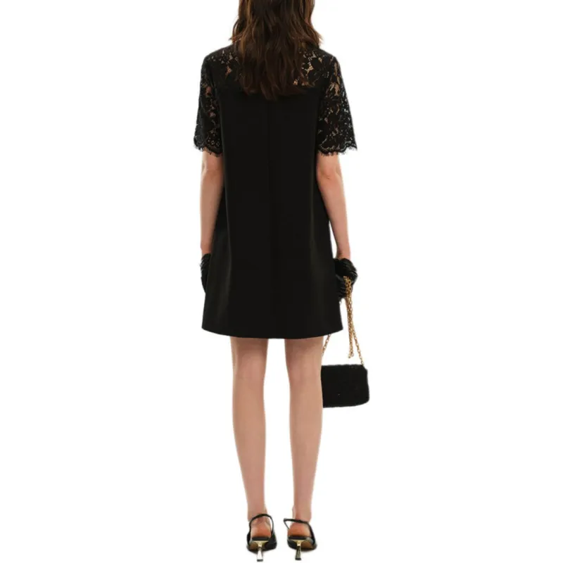 KARL LAGERFELD SS25 Short Sleeved Dress Women's Black-2