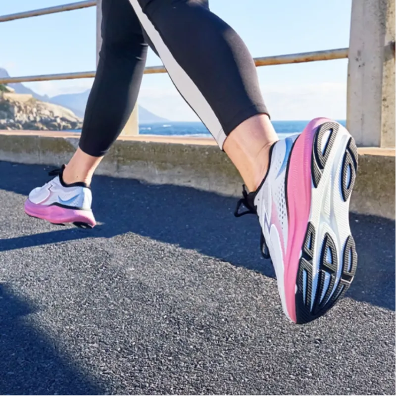 361° International Thread ELEOS Anti Slip Wear Resistant Low Top Running Shoes Women's Gray White Pink-3