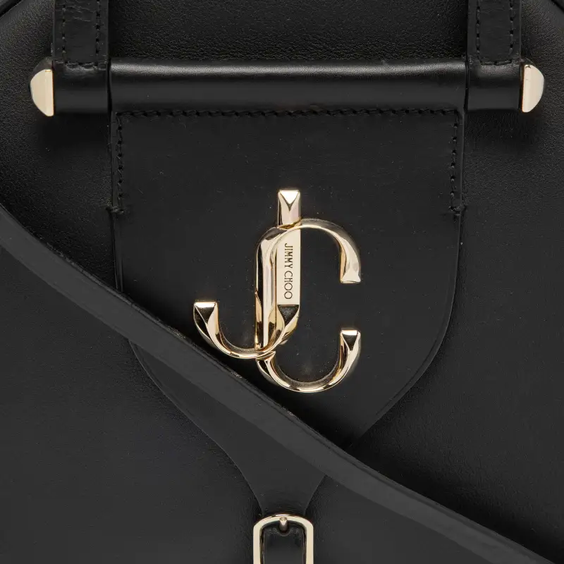 Jimmy Choo Leather Handbag Medium Size Unisex Black-4