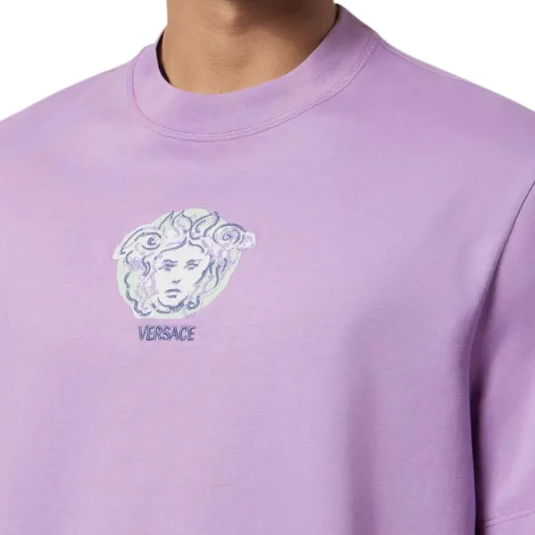 VERSACE Painted Medusa Embroidered T shirt-4