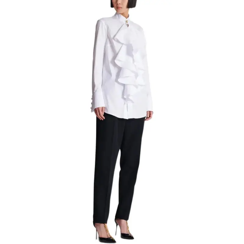 BALMAIN Ruffled Poplin Shirt-4