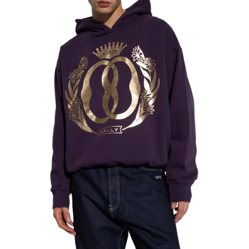 BALLY Logo print Organic Cotton Hoodie-2