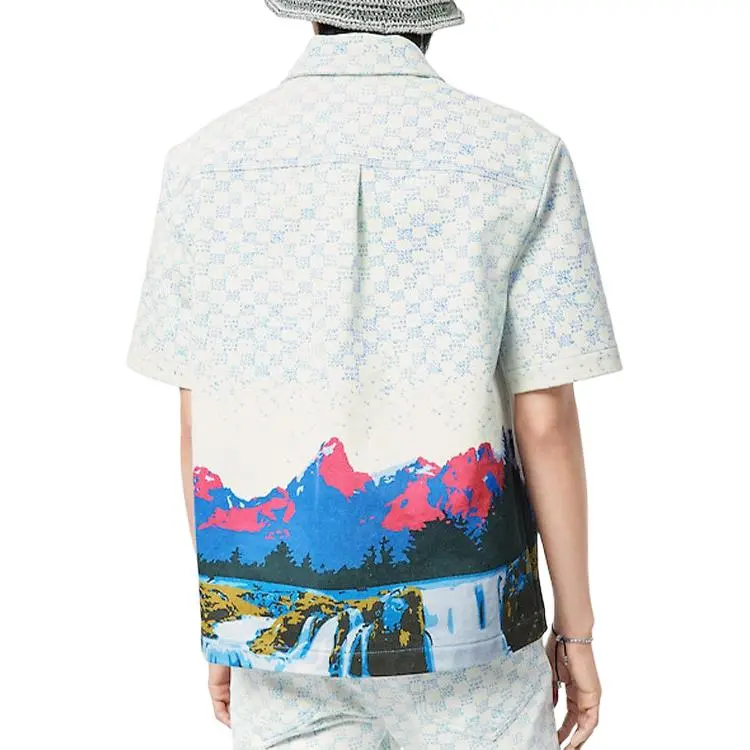 LOUIS VUITTON Landscape Short Sleeved Denim Shirt-2