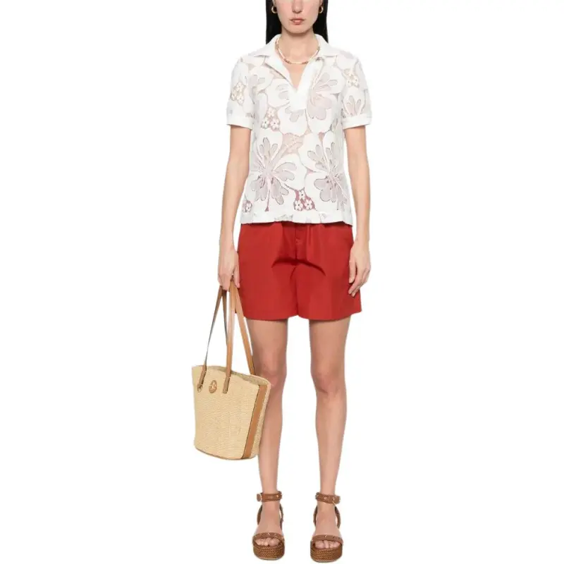 MaxMara Floral Patterned Lace Detailed Top-1