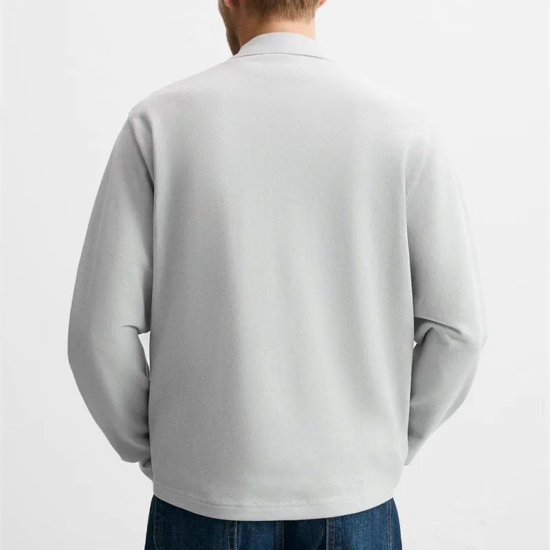 ZARA Polo Shirt Men's Light Sky Blue-3