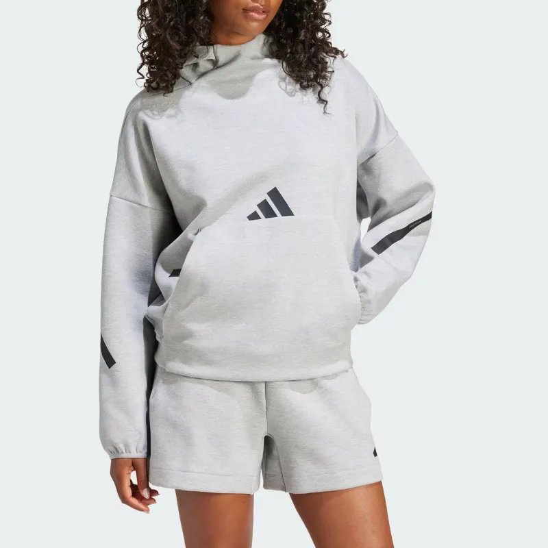 Adidas Sweatshirt Women's Gray Shopping Bag Included-3