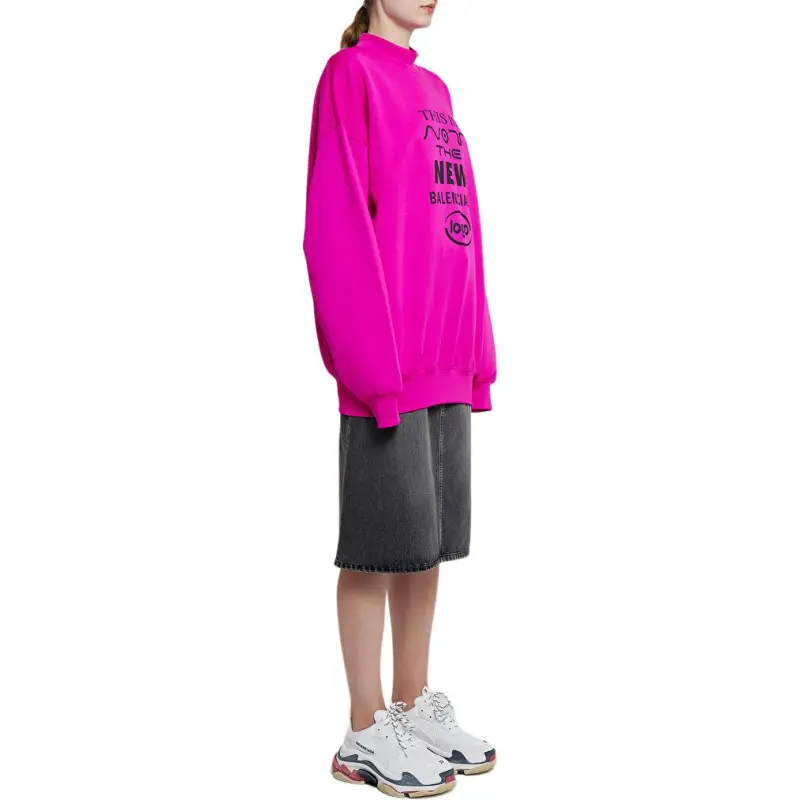 Balenciaga This Is Not Logo Sweatshirt Pink-5