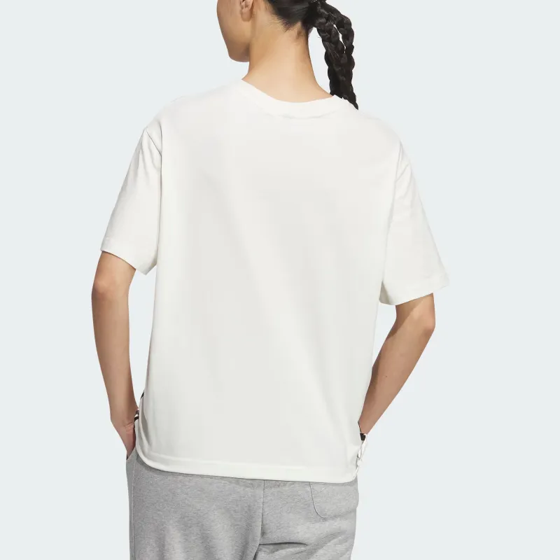 Adidas Dance Drop Shoulder Sleeve T Shirt Women's Jade White-3