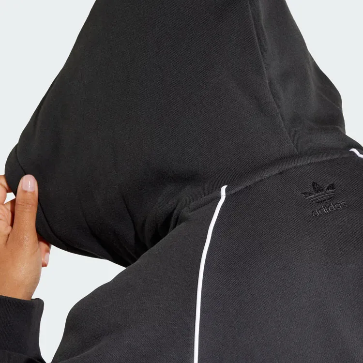 Adidas Originals Cropped Hoodie Sweatshirt Women's Black-5