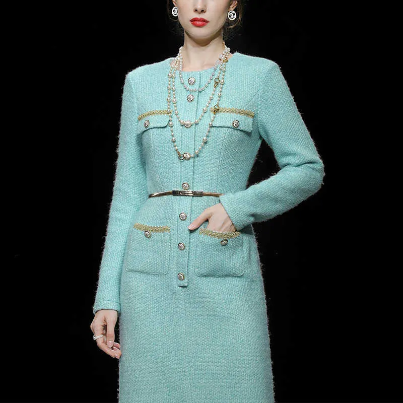 Duffy fashion Long Sleeved Dresses Women's Lake Blue Heather-4